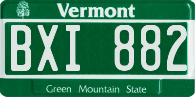 VT license plate BXI882