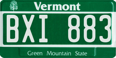 VT license plate BXI883
