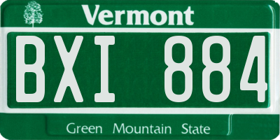 VT license plate BXI884