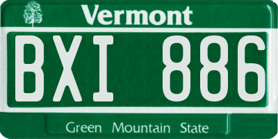 VT license plate BXI886