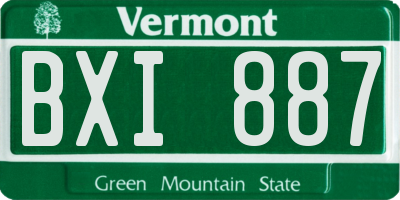 VT license plate BXI887