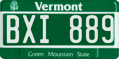 VT license plate BXI889