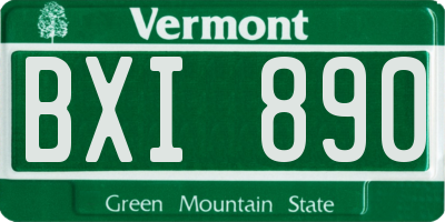VT license plate BXI890
