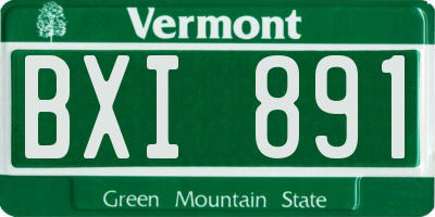 VT license plate BXI891