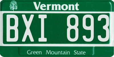 VT license plate BXI893
