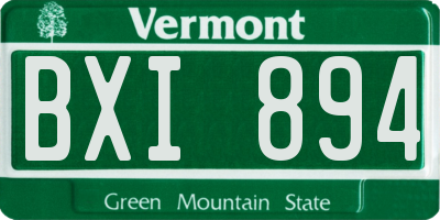VT license plate BXI894