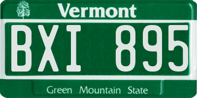 VT license plate BXI895
