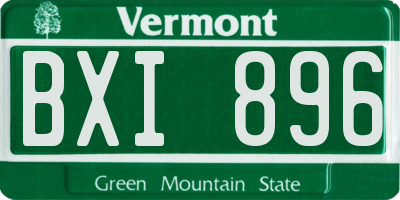 VT license plate BXI896