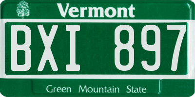 VT license plate BXI897