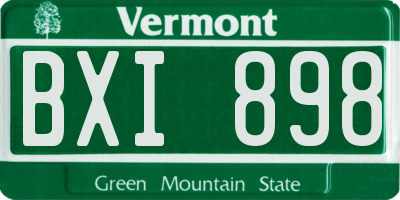 VT license plate BXI898