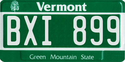 VT license plate BXI899