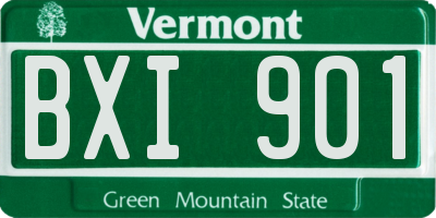 VT license plate BXI901