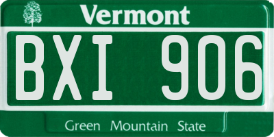 VT license plate BXI906