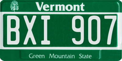 VT license plate BXI907