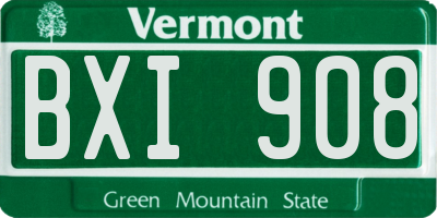 VT license plate BXI908