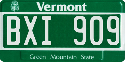 VT license plate BXI909