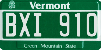 VT license plate BXI910