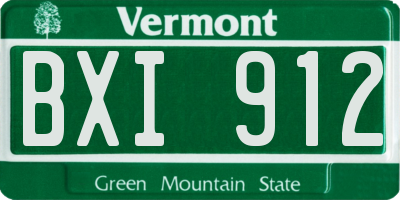 VT license plate BXI912