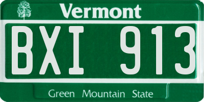 VT license plate BXI913