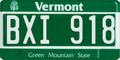 VT license plate BXI918