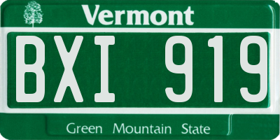 VT license plate BXI919