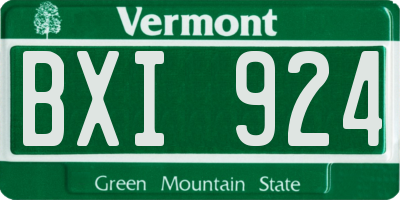 VT license plate BXI924