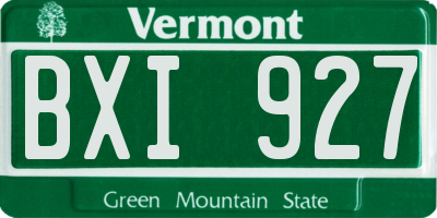 VT license plate BXI927