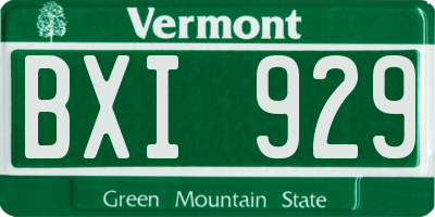VT license plate BXI929
