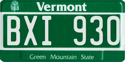 VT license plate BXI930