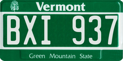 VT license plate BXI937