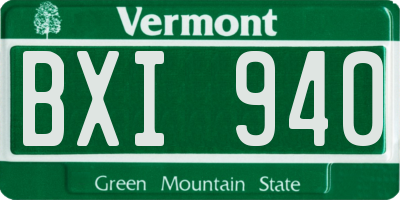 VT license plate BXI940