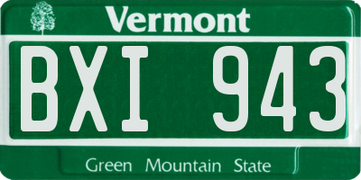 VT license plate BXI943