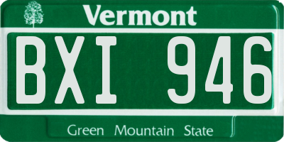 VT license plate BXI946