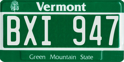 VT license plate BXI947