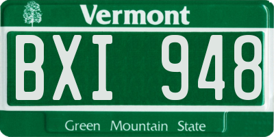 VT license plate BXI948