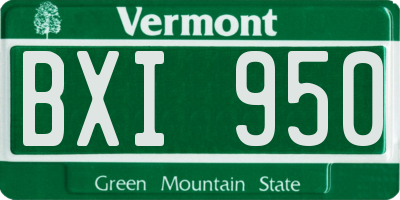 VT license plate BXI950