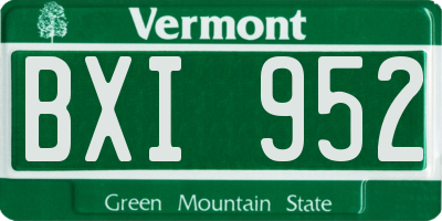 VT license plate BXI952
