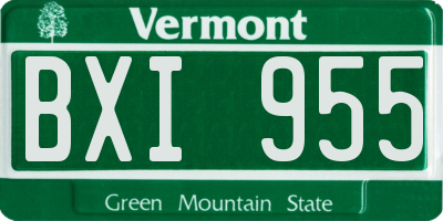 VT license plate BXI955