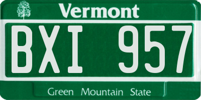 VT license plate BXI957