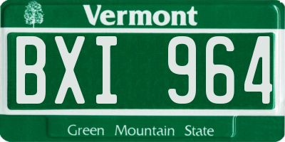 VT license plate BXI964