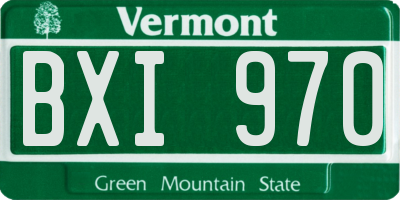 VT license plate BXI970
