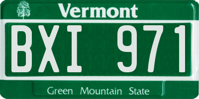 VT license plate BXI971