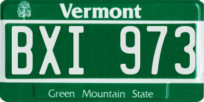 VT license plate BXI973