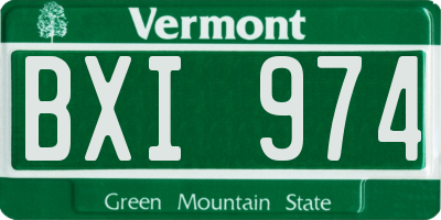 VT license plate BXI974