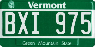 VT license plate BXI975
