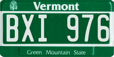 VT license plate BXI976