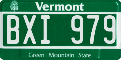 VT license plate BXI979