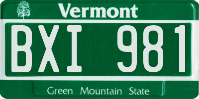 VT license plate BXI981