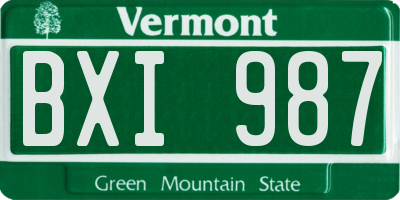 VT license plate BXI987