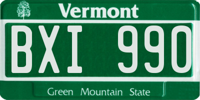 VT license plate BXI990
